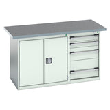 Bott Cubio Pedestal Island Bench Lino Light Grey