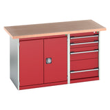 Bott Cubio Pedestal Island Bench MPX Crimson Red