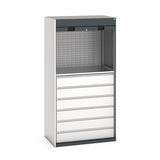 Bott Cubio Roller Shutter Cupboard 1050x650x2000mm Light Grey with Anthracite Grey