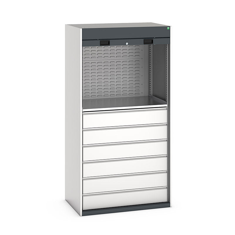 Bott Cubio Roller Shutter Cupboard 1050x650x2000mm Light Grey with Anthracite Grey