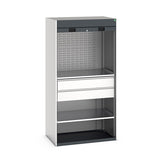 Bott Cubio Roller Shutter Workshop Cupboard Config A Light Grey with Anthracite Grey