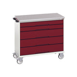 Bott Verso 5 Drawer Mobile Cabinet Lino 1050x600mm Crimson Red