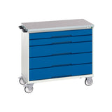 Bott Verso 5 Drawer Mobile Cabinet Lino 1050x600mm Gentian Blue