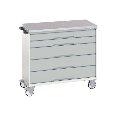 Bott Verso 5 Drawer Mobile Cabinet Lino 1050x600mm Light Grey
