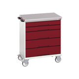 Bott Verso 5 Drawer Mobile Cabinet Lino 800x600mm Crimson Red