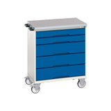 Bott Verso 5 Drawer Mobile Cabinet Lino 800x600mm Gentian Blue