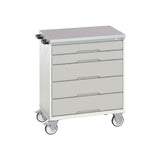 Bott Verso 5 Drawer Mobile Cabinet Lino 800x600mm Light Grey
