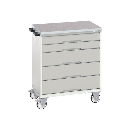 Bott Verso 5 Drawer Mobile Cabinet Lino 800x600mm Light Grey