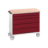 Bott Verso 5 Drawer Mobile Cabinet MPX 1050x600mm Crimson Red