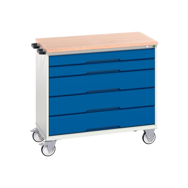 Bott Verso 5 Drawer Mobile Cabinet MPX 1050x600mm Gentian Blue