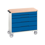 Bott Verso 5 Drawer Mobile Cabinet MPX 1050x600mm Gentian Blue