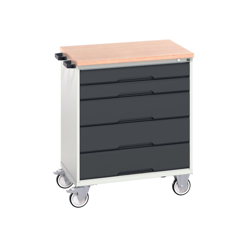 Bott Verso 5 Drawer Mobile Cabinet MPX 800x600mm Anthracite Grey