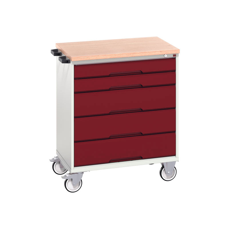 Bott Verso 5 Drawer Mobile Cabinet MPX 800x600mm Crimson Red