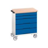 Bott Verso 5 Drawer Mobile Cabinet MPX 800x600mm Gentian Blue