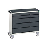 Bott Verso 5 Drawer Mobile Cabinet Top Tray 1050x550mm Anthracite Grey