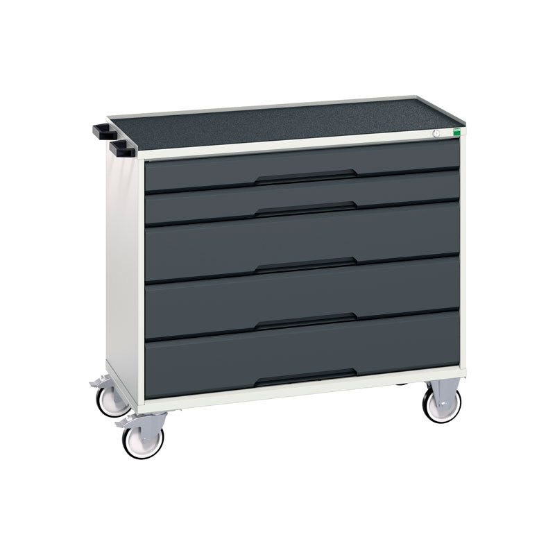Bott Verso 5 Drawer Mobile Cabinet Top Tray 1050x550mm Anthracite Grey