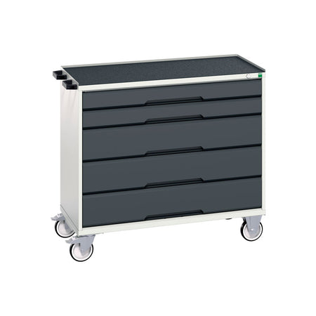 Bott Verso 5 Drawer Mobile Cabinet Top Tray 1050x550mm Anthracite Grey
