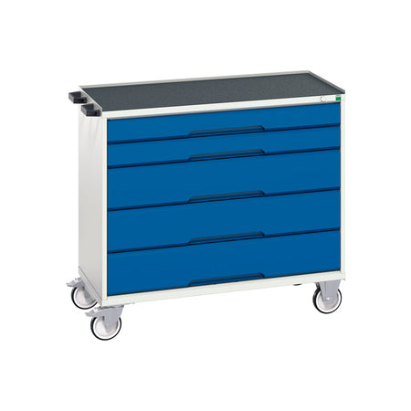 Bott Verso 5 Drawer Mobile Cabinet Top Tray 1050x550mm Gentian Blue