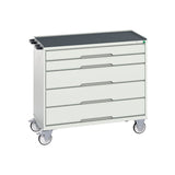 Bott Verso 5 Drawer Mobile Cabinet Top Tray 1050x550mm Light Grey
