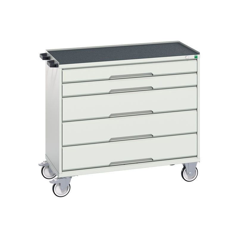 Bott Verso 5 Drawer Mobile Cabinet Top Tray 1050x550mm Light Grey