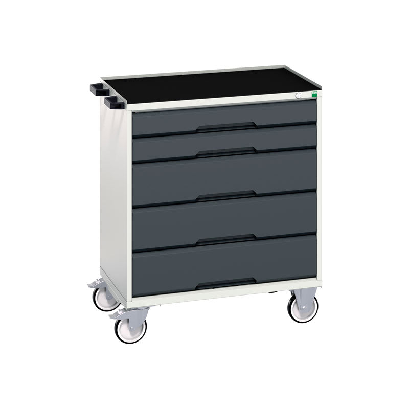 Bott Verso 5 Drawer Mobile Cabinet Top Tray 800x550mm Anthracite Grey