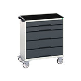 Bott Verso 5 Drawer Mobile Cabinet Top Tray 800x550mm Anthracite Grey