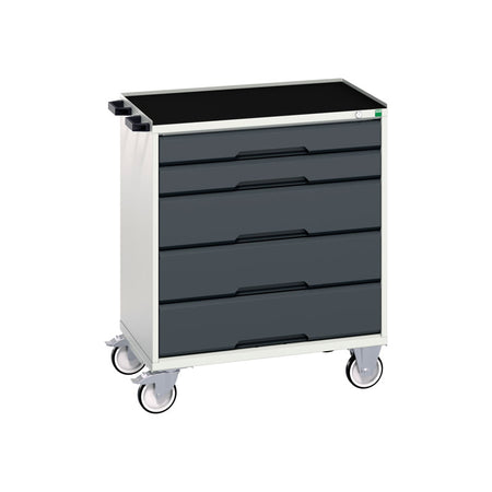 Bott Verso 5 Drawer Mobile Cabinet Top Tray 800x550mm Anthracite Grey