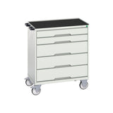 Bott Verso 5 Drawer Mobile Cabinet Top Tray 800x550mm Light Grey