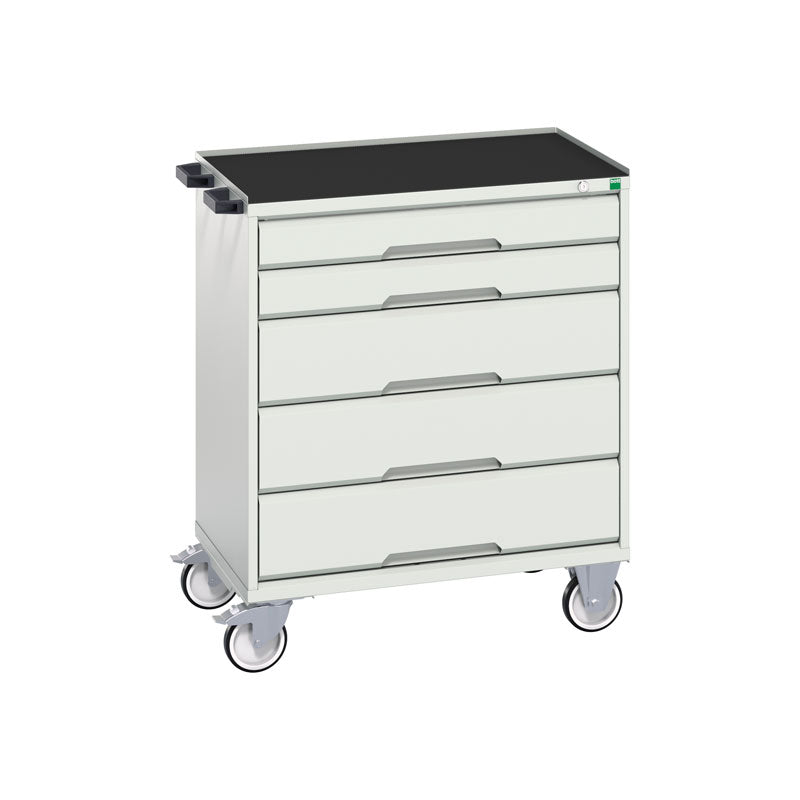 Bott Verso 5 Drawer Mobile Cabinet Top Tray 800x550mm Light Grey