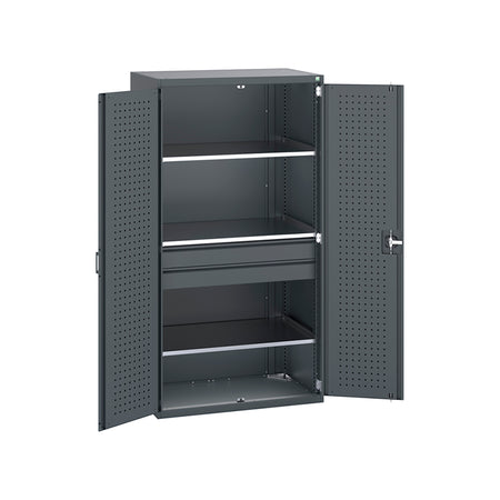 Cubio Cupboard with Perfo Doors 1050x650x2000mm Anthracite Grey