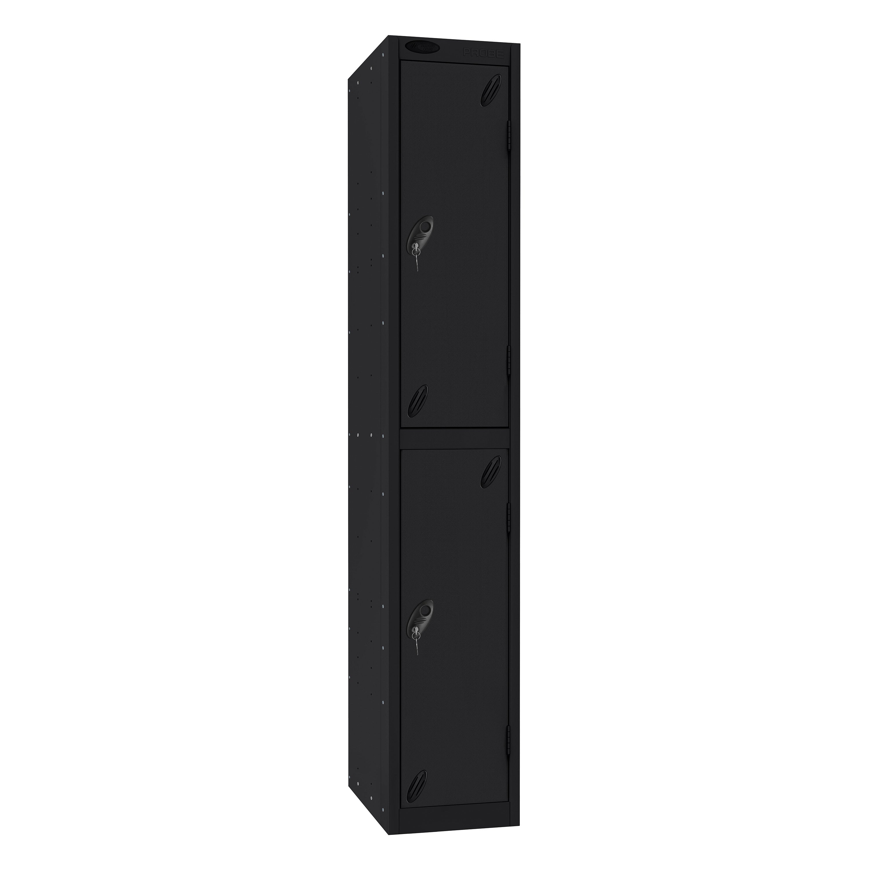 Probe Standard Imperial Locker — 2 Door, Sloping Top, Triple Width — Black Carcass / Black Doors