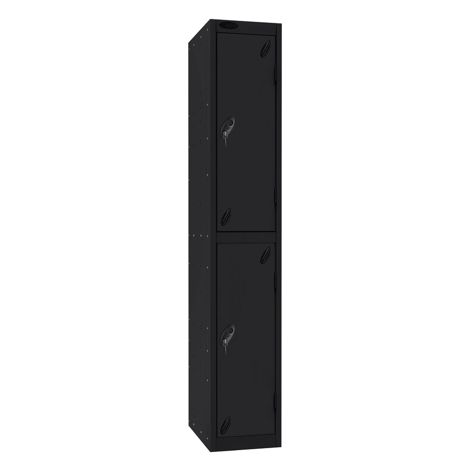 Probe Standard Imperial Locker — 2 Door, Sloping Top, Triple Width — Black Carcass / Black Doors