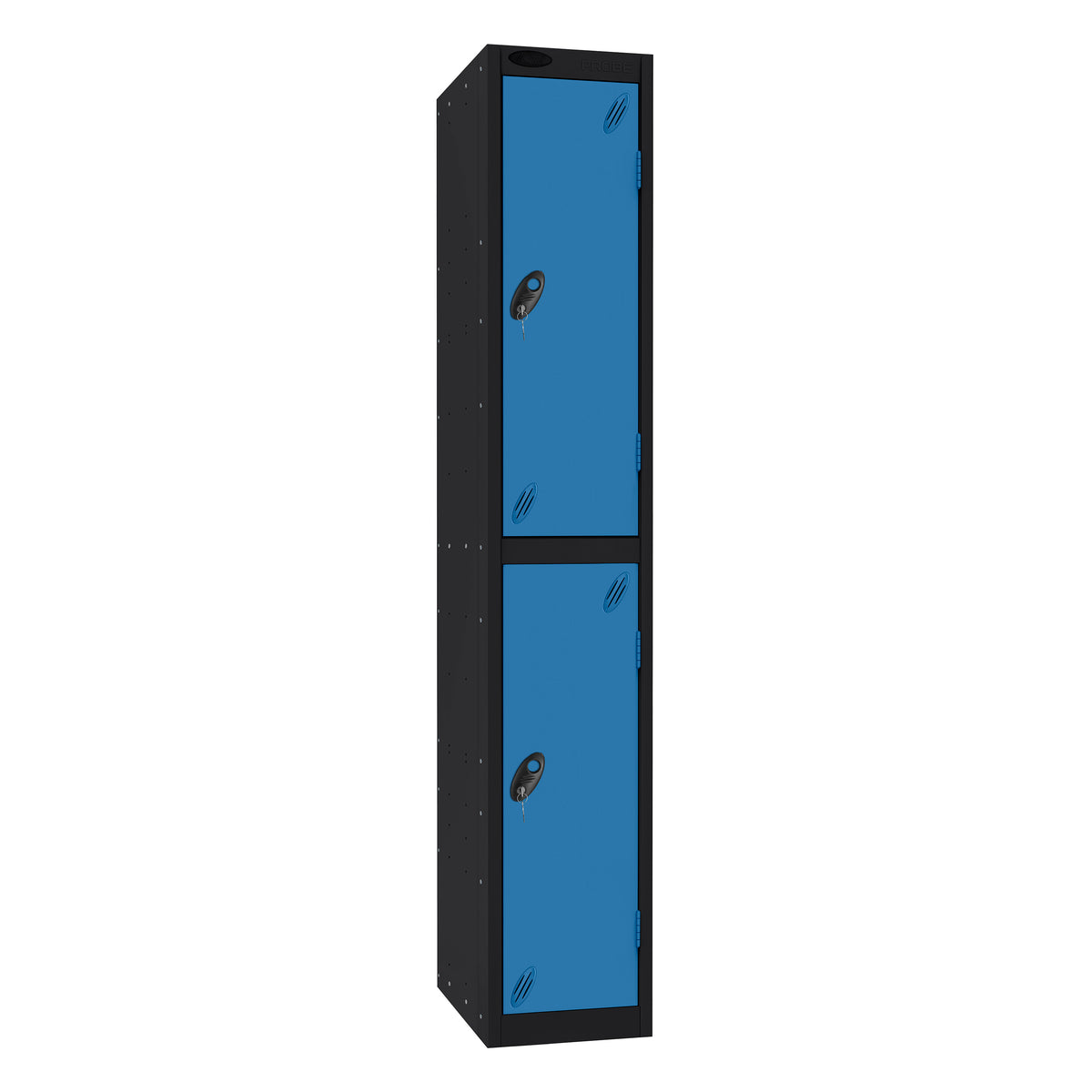 Probe Standard Imperial Locker — 2 Door, Sloping Top, Triple Width — Black Carcass / Blue Doors