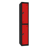 Probe Standard Imperial Locker — 2 Door, Sloping Top, Triple Width — Black Carcass / Red Doors