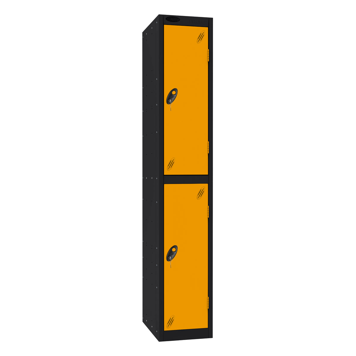 Probe Standard Imperial Locker — 2 Door, Sloping Top, Triple Width — Black Carcass / Yellow Doors
