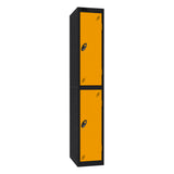 Probe Standard Imperial Locker — 2 Door, Sloping Top, Triple Width — Black Carcass / Yellow Doors