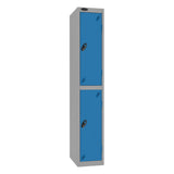 Probe Standard Imperial Locker — 2 Door, Sloping Top, Triple Width — Silver Carcass / Blue Doors