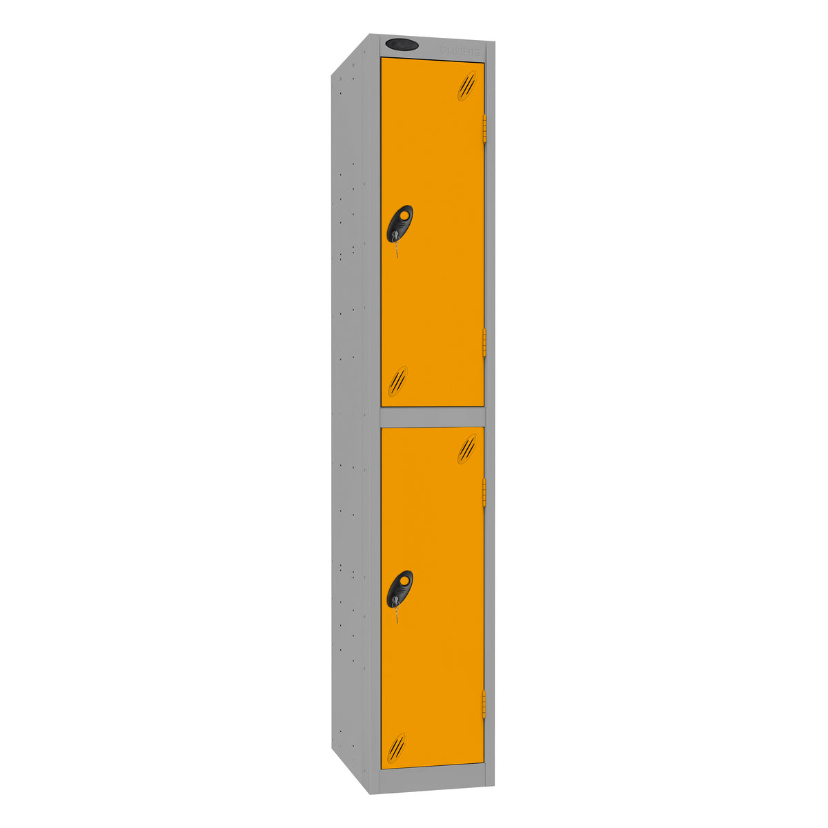 Probe Standard Imperial Locker — 2 Door, Sloping Top, Triple Width — Silver Carcass / Yellow Doors