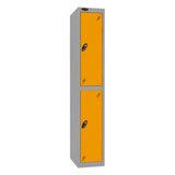 Probe Standard Imperial Locker — 2 Door, Sloping Top, Triple Width — Silver Carcass / Yellow Doors