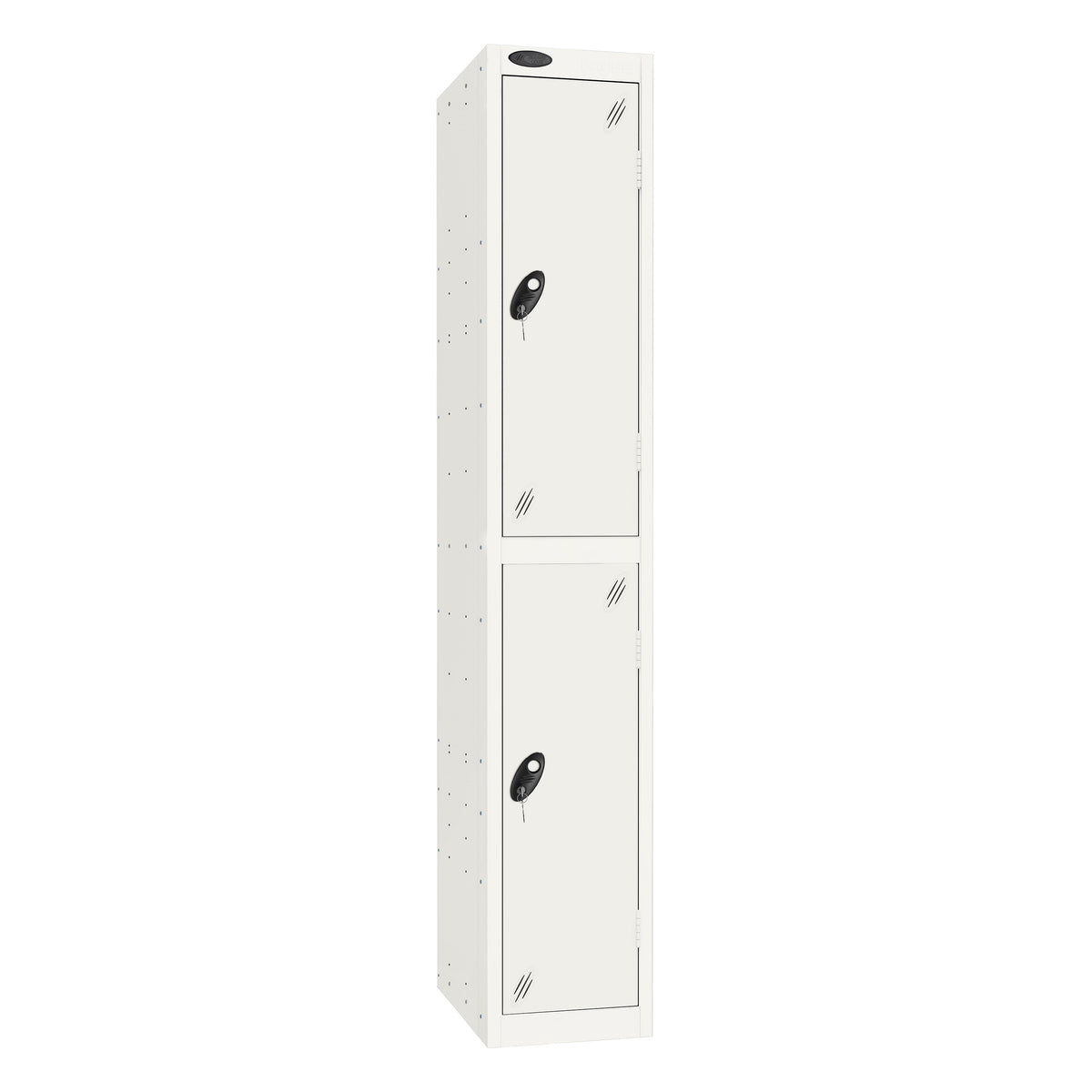 Probe Standard Imperial Locker — 2 Door, Sloping Top, Triple Width — White Carcass / White Doors