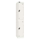 Probe Standard Imperial Locker — 2 Door, Sloping Top, Triple Width — White Carcass / White Doors