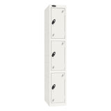 Probe Standard Imperial Locker — 3 Door, Flat Top, Triple Width — White Carcass / White Doors