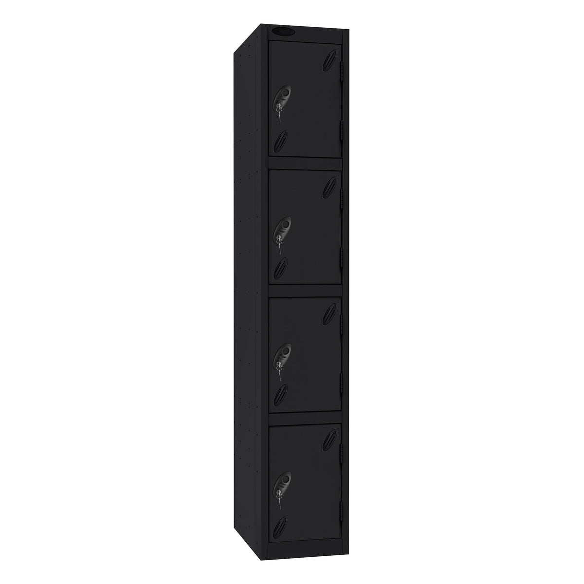 Probe Standard Imperial Locker — 4 Door, Flat Top, Triple Width — Black Carcass / Black Doors