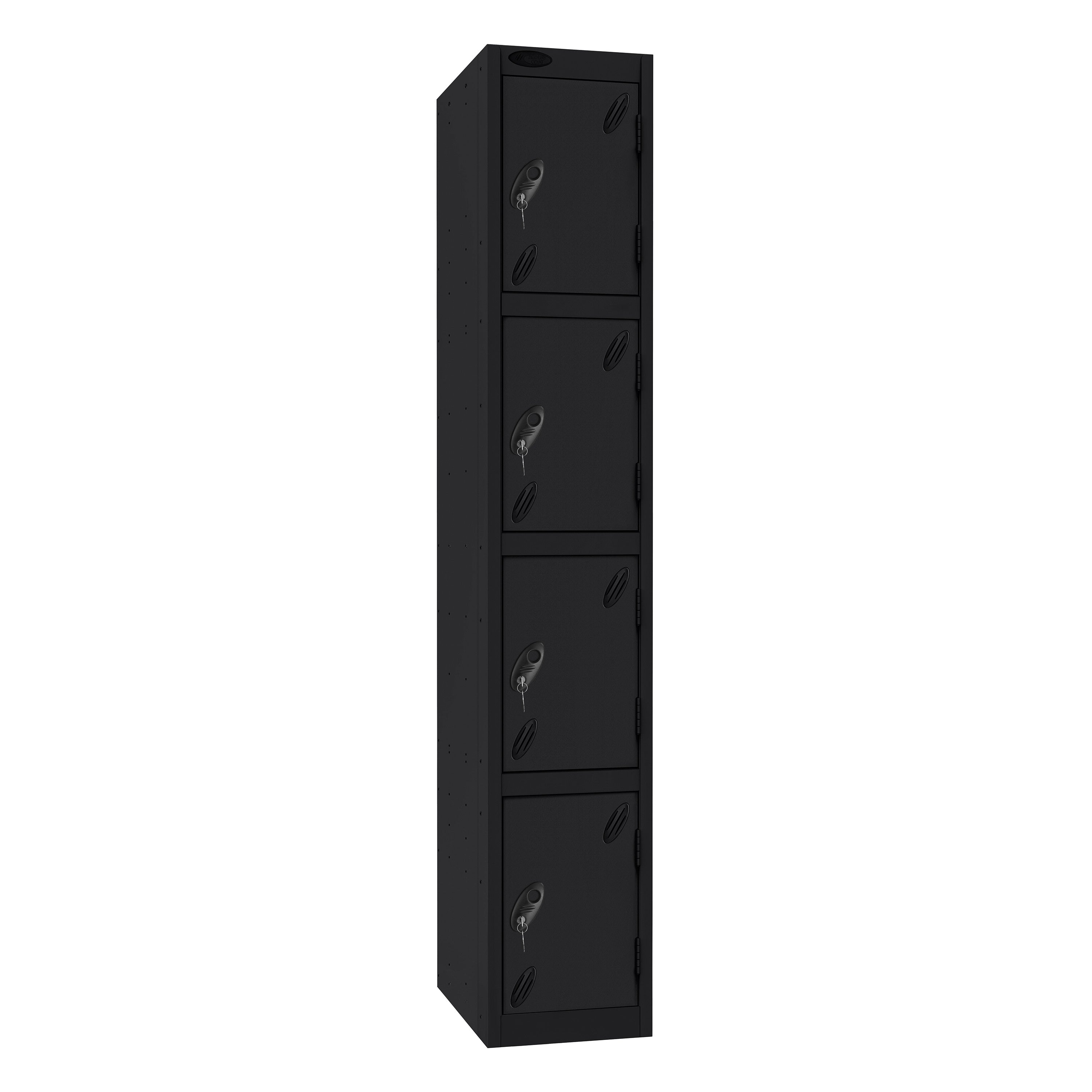 Probe Standard Imperial Locker — 4 Door, Flat Top, Triple Width — Black Carcass / Black Doors