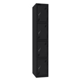 Probe Standard Imperial Locker — 4 Door, Sloping Top, Triple Width — Black Carcass / Black Doors