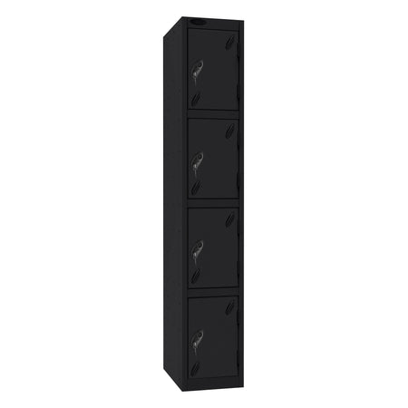 Probe Standard Imperial Locker — 4 Door, Sloping Top, Triple Width — Black Carcass / Black Doors