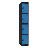Probe Standard Imperial Locker — 4 Door, Sloping Top, Triple Width — Black Carcass / Blue Doors