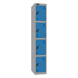 Probe Standard Imperial Locker — 4 Door, Sloping Top, Triple Width — Silver Carcass / Blue Doors