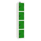 Probe Standard Imperial Locker — 4 Door, Sloping Top, Triple Width — White Carcass / Green Doors
