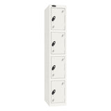 Probe Standard Imperial Locker — 4 Door, Flat Top, Triple Width — White Carcass / White Doors